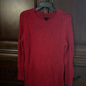 Talbots Red Diamond Pattern Knit Sweater/SP